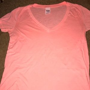 Salmon short sleeve v-neck